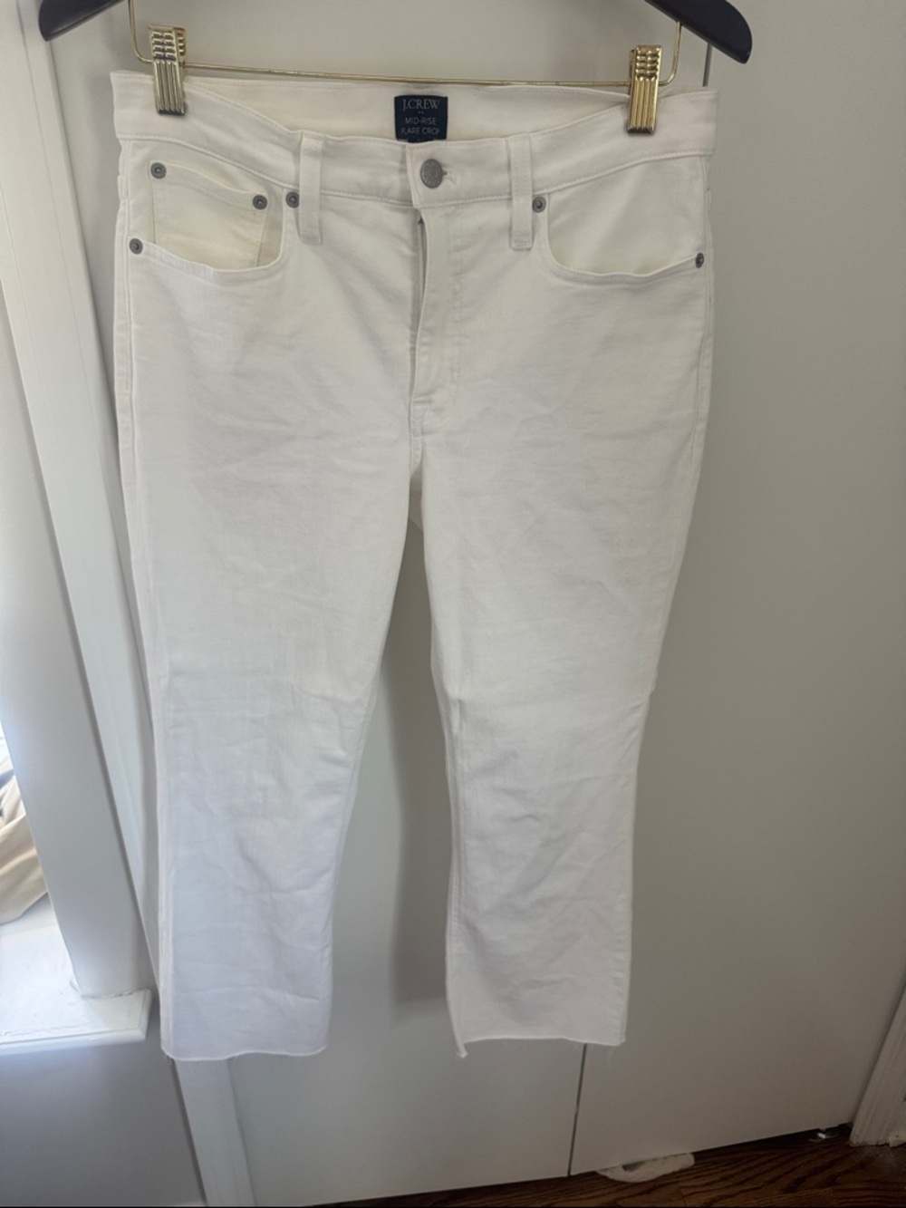 J. Crew Factory White Straight-Leg Women's Jeans